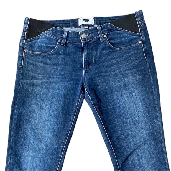 Paige Blue Skyline Straight Stretch Maternity Jeans Sz W28 L33 AU10 Made in USA - Picture 3 of 8